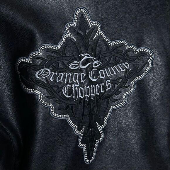 Y2K Orange County Choppers Leather Jacket Kids 5/6 - Picture 5 of 7